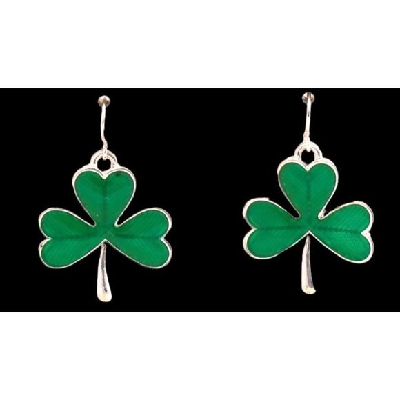 Shamrock Earrings Dangle Hooks St Patrick's Day Party Parade Irish Festi… - Picture 2 of 8